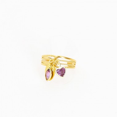 Bague Tentation Violet Doré