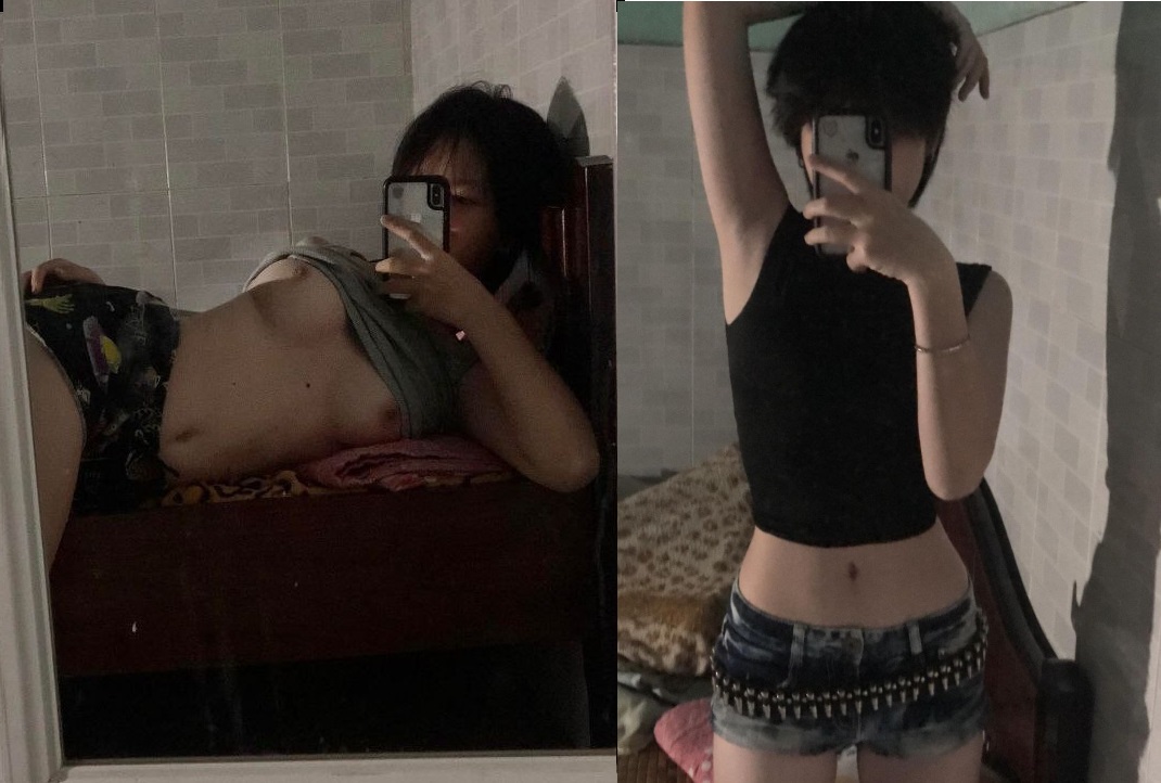 Clip sex lén lút với em gái tóc ngắn